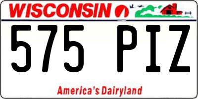 WI license plate 575PIZ