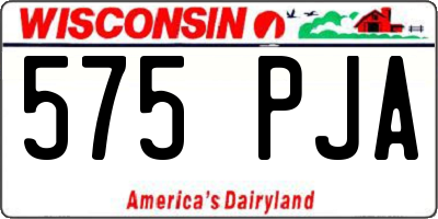 WI license plate 575PJA