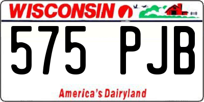 WI license plate 575PJB