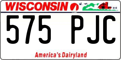 WI license plate 575PJC