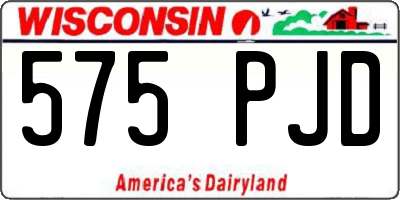 WI license plate 575PJD