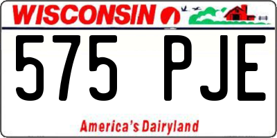 WI license plate 575PJE