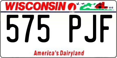 WI license plate 575PJF