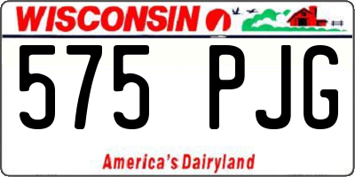 WI license plate 575PJG