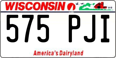 WI license plate 575PJI