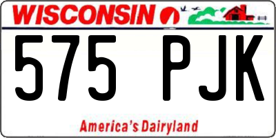 WI license plate 575PJK