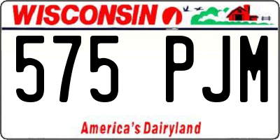 WI license plate 575PJM