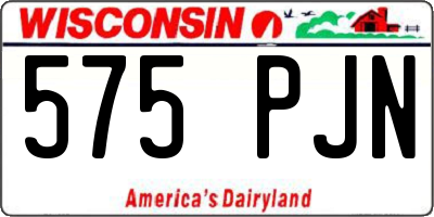 WI license plate 575PJN