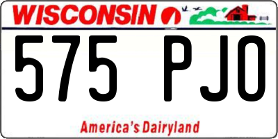 WI license plate 575PJO