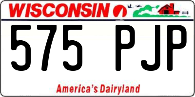 WI license plate 575PJP