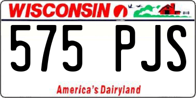 WI license plate 575PJS