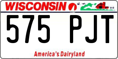 WI license plate 575PJT
