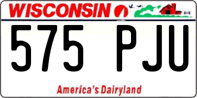WI license plate 575PJU