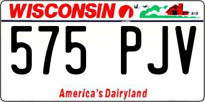 WI license plate 575PJV