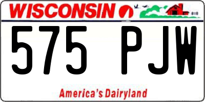 WI license plate 575PJW