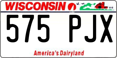 WI license plate 575PJX