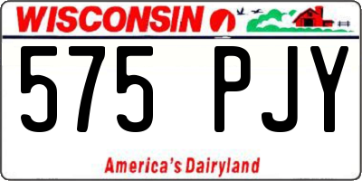 WI license plate 575PJY