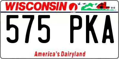 WI license plate 575PKA
