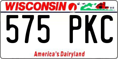 WI license plate 575PKC