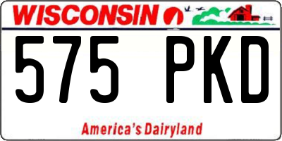 WI license plate 575PKD