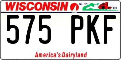 WI license plate 575PKF