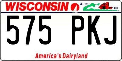 WI license plate 575PKJ