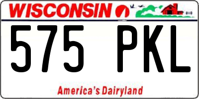 WI license plate 575PKL