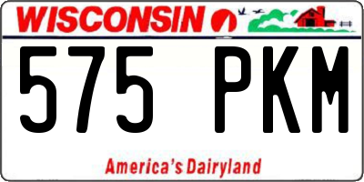 WI license plate 575PKM