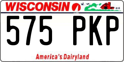 WI license plate 575PKP