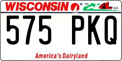 WI license plate 575PKQ