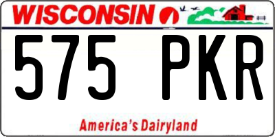 WI license plate 575PKR