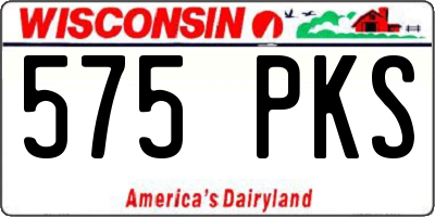 WI license plate 575PKS