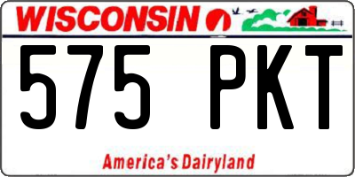 WI license plate 575PKT