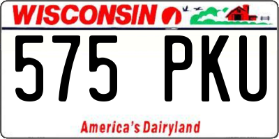 WI license plate 575PKU