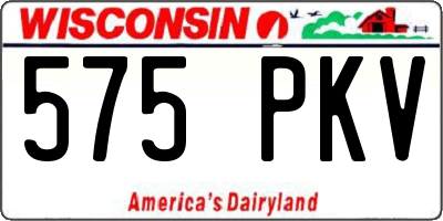 WI license plate 575PKV