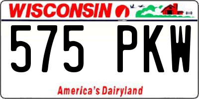 WI license plate 575PKW