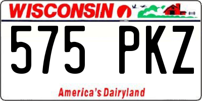WI license plate 575PKZ