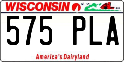 WI license plate 575PLA