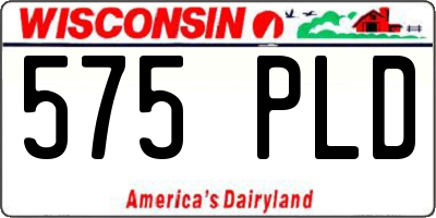 WI license plate 575PLD