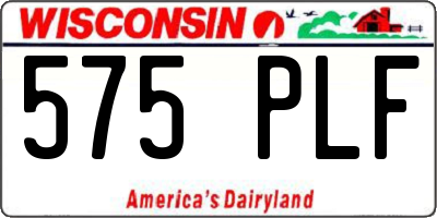 WI license plate 575PLF