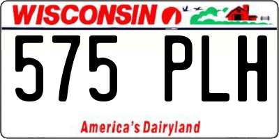 WI license plate 575PLH