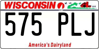 WI license plate 575PLJ