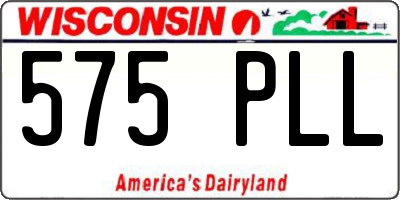 WI license plate 575PLL