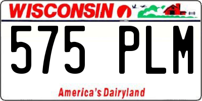 WI license plate 575PLM