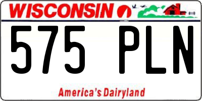WI license plate 575PLN