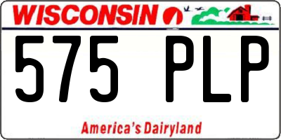 WI license plate 575PLP