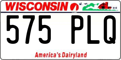 WI license plate 575PLQ