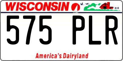WI license plate 575PLR