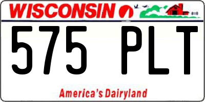 WI license plate 575PLT