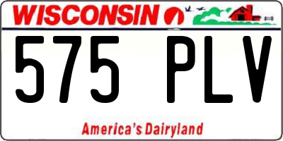 WI license plate 575PLV